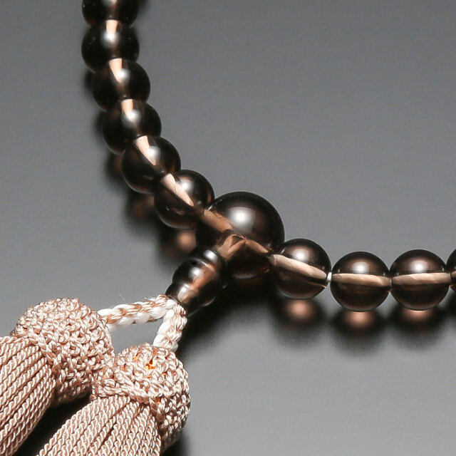 片手念珠　茶水晶 茶水晶四分玉片手数珠焦茶二五房共仕立 お数珠の安田念珠店へ｜総本山