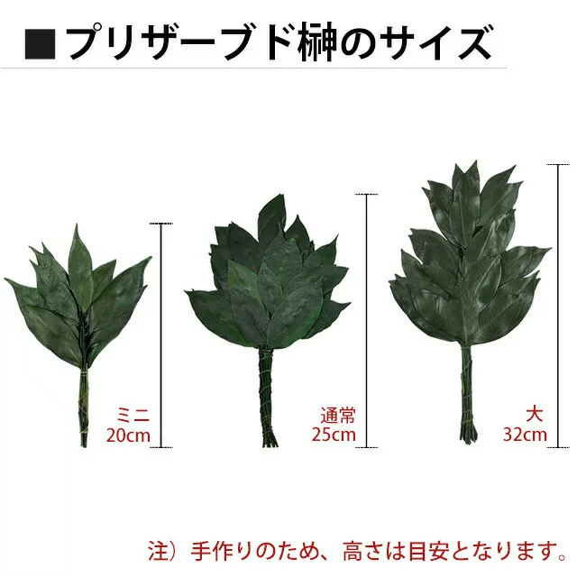 【プリザーブド榊 1対 選べる ミニ 通常 大サイズ】