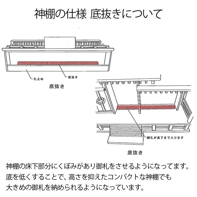【神棚: 東型箱宮 高欄付 2.5尺・3尺 ひのき 国産 日本製】