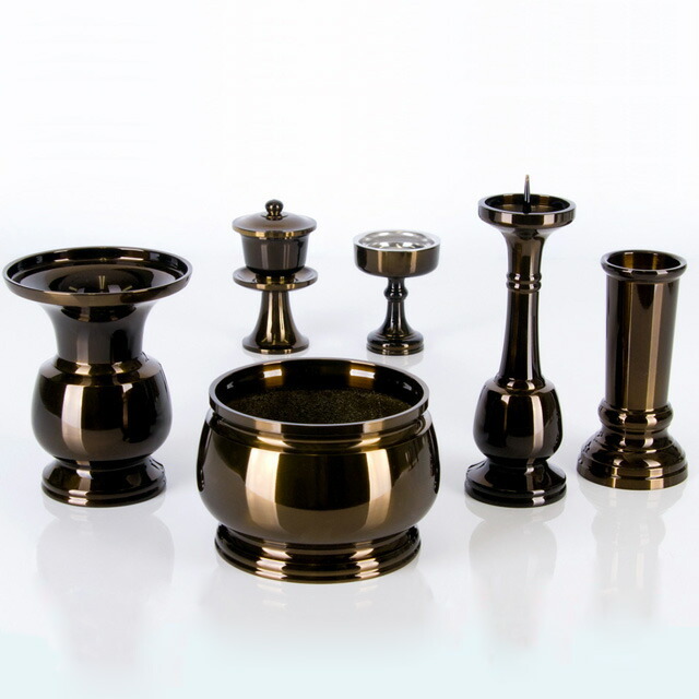 仏具セット【瑞鳳型 コハク 6点セット 2.5寸～4寸