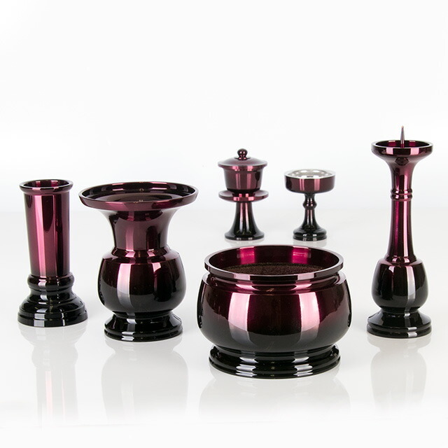 仏具セット【瑞鳳型 ワインボカシ 6点セット 2.5寸～4寸