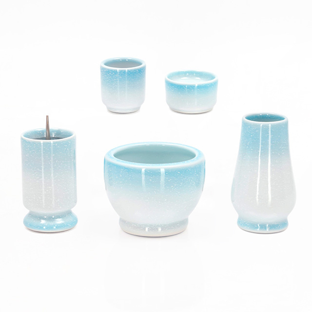 仏具セット【有田焼 ほほえみ ブルー・ピンク 5点セット】有田焼 仏具