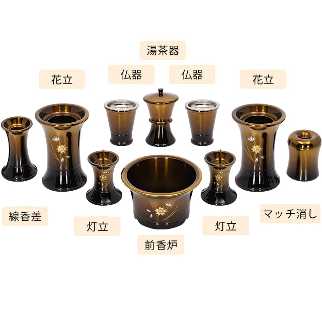 輝き型 コハクボカシ 桜彫金 10点セット