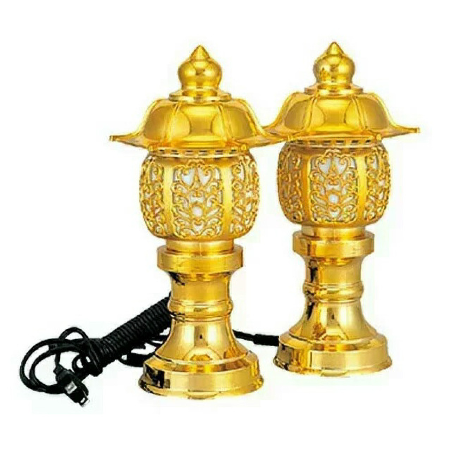 仏具【灯篭 アンチ製 唐草灯籠 ブロンズ 5寸～10.0寸】一対（２つセット）ブロンズ 5.0寸～10.0寸 置き灯篭 置き灯籠 お仏壇 仏壇 小物