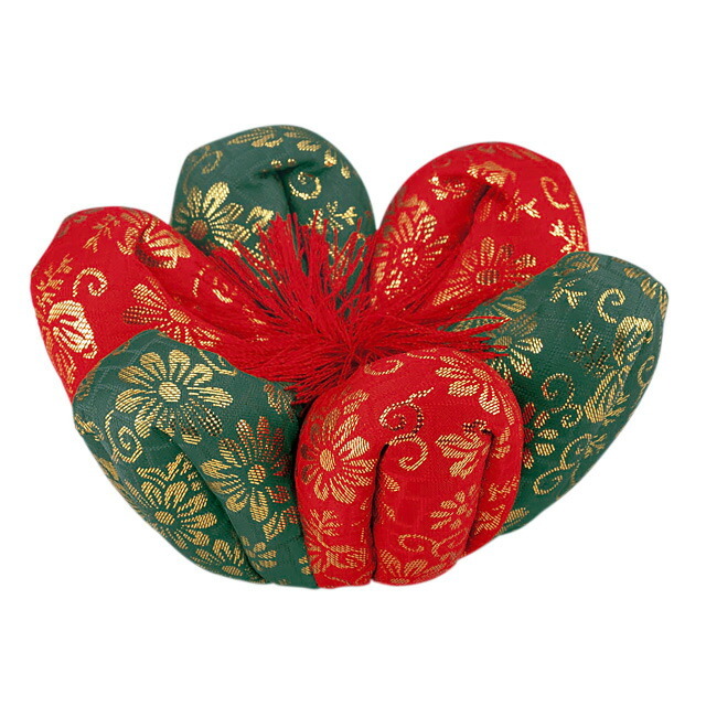 【リン布団 花フトン 総金 赤×緑】