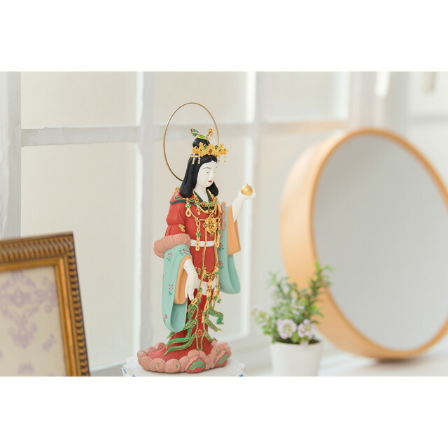 仏像 RIYAK 彩色吉祥天（七宝焼） PREMIER】お仏壇 仏壇 小物 木彫り