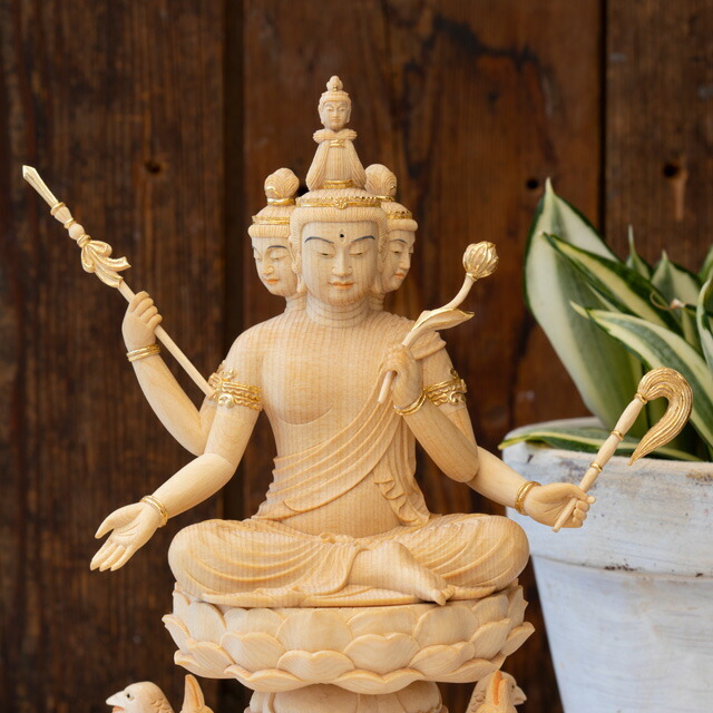 仏像 RIYAK 梵天 PREMIER】お仏壇 仏壇 小物 木彫り 彫刻 木材 仏具