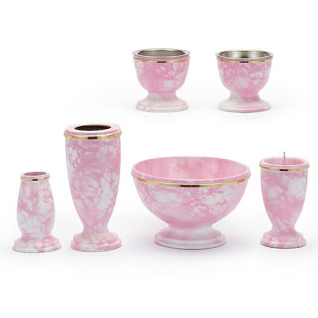 仏具セット【真鍮製 ゆめごこち フレッシュピンク 6点セット】お仏壇 仏壇 小物 おしゃれ ミニ