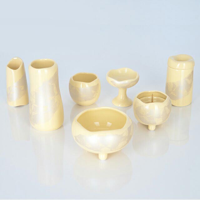 仏具セット【ほのか カナリアイエロー 7点セット 3.0寸】お仏壇 仏壇 小物 仏具 セット 線香立て 仏飯器 穀物 おしゃれ かわいい