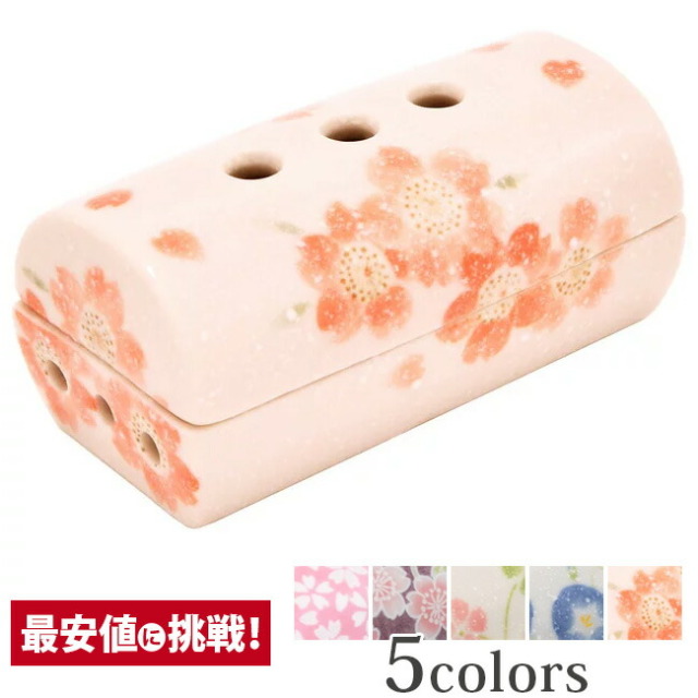 仏具【美濃焼 筒型 香彩器 仏具 仏壇 お盆 お彼岸 さくら】 お仏壇 仏壇 小物 美濃焼筒香彩器 筒型香炉 さくら