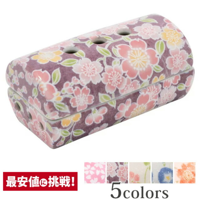 仏具【美濃焼 筒型 香彩器 仏具 仏壇 お盆 お彼岸 友禅桜】 お仏壇 仏壇 小物 美濃焼筒香彩器 筒型香炉 友禅桜