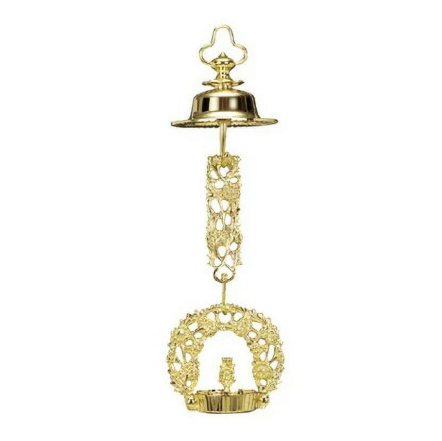 仏具【吊り輪灯 装飾仏具 上御所菊輪灯 中鍵 金メッキ (1対) 3.5～6寸】 3.5寸・4.0寸・4.5寸・5.0寸・5.5寸・6.0寸吊り輪灯 装飾仏具 お仏壇 仏壇 小物 おすすめ 人気