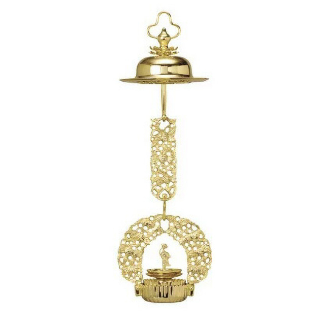 仏具【吊り輪灯 装飾仏具 高田派桐輪灯 金メッキ (1対) 3.5～6寸】 3.5寸・4.0寸・4.5寸・5.0寸・5.5寸・6.0寸吊り輪灯 装飾仏具 お仏壇 仏壇 小物 おすすめ 人気
