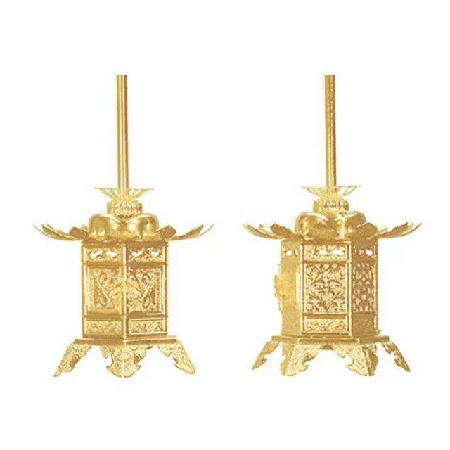 仏具【灯篭 真鍮 神前灯篭 消金 丁足 1.5寸～3寸】灯篭 燈籠 浄土真宗大谷派 東 吊り灯篭 吊灯篭 灯籠 燈籠 灯篭 燈篭 登楼 仏具 仏事用品 仏壇用品] お仏壇 仏壇 小物 おすすめ 人気