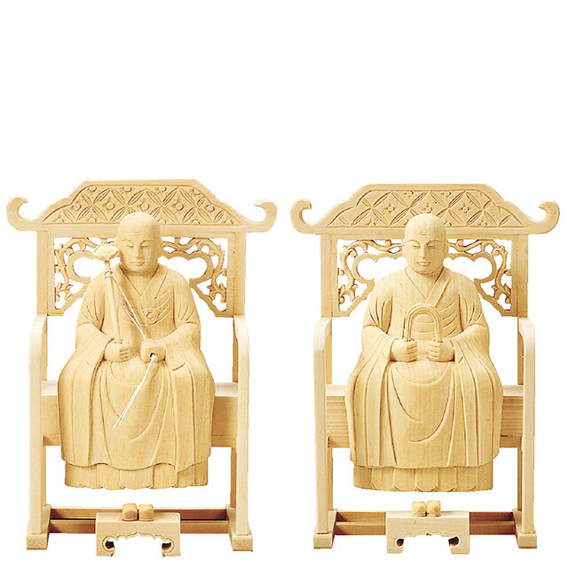 【仏像 総白木 常済・承陽(太祖・高祖) 1.8寸～3寸】