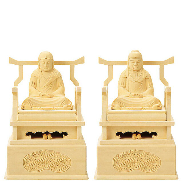 【仏像 総白木 伝教・天台 2～3寸】