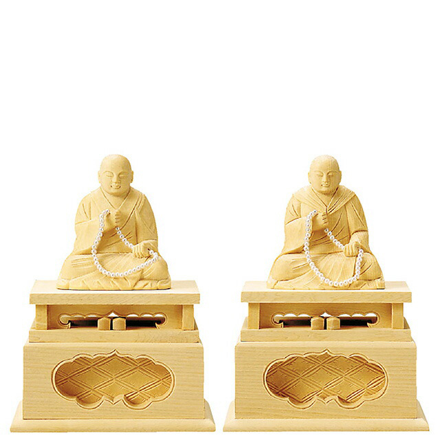 【仏像 総白木 蓮如・親鷲 2～3寸】