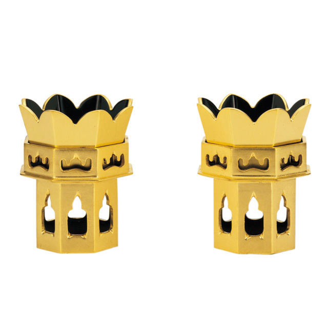 仏具【供花 木製 八角供花 総金 背短 2～2.5寸】供花 浄土真宗用 本願寺派 お供え 六角供笥(くげ) 供花 お西 仏具用品 仏壇用品 仏事用品 お仏壇 仏壇 小物 おすすめ 人気