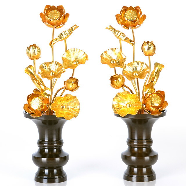 【アルミ 常花 8寸9本立 金色 ※花立別売】