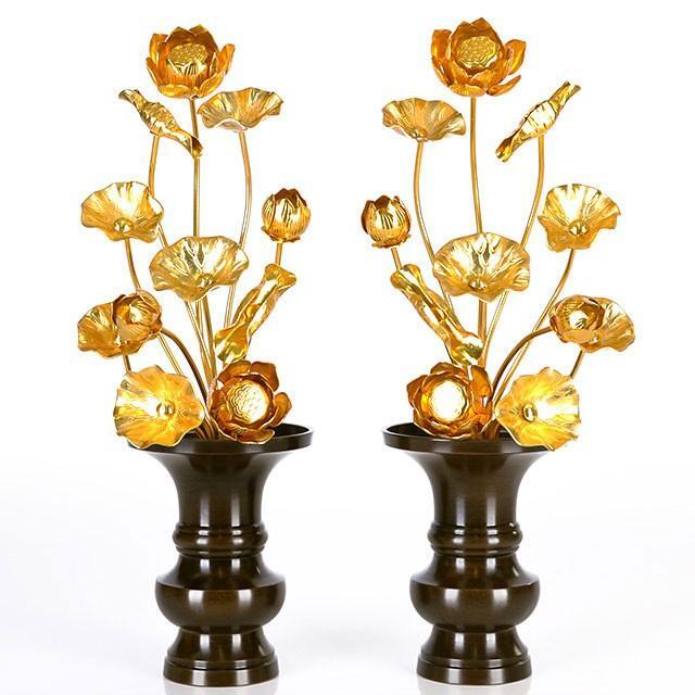 【真鍮製常花 10寸11本立 本金付】