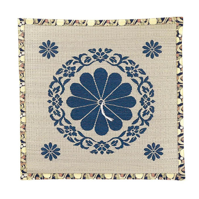 仏具【藺草座布団 十二菊 リバーシブル 両面藺草】