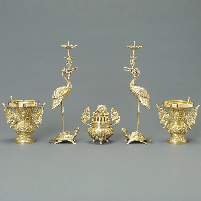 仏具セット【仏光寺派阿弥陀堂型 5点セット 極上磨 3.5寸～4.5寸