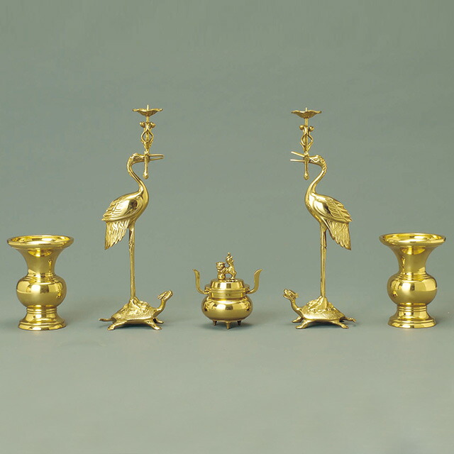 仏具セット【利休形 磨 5点セット 2.5寸～5寸 浄土真宗大谷派（東）