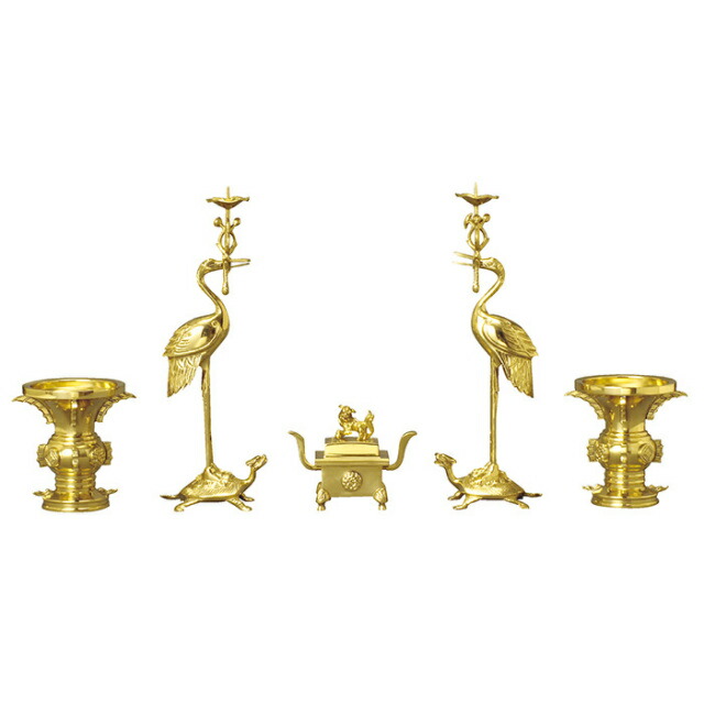 仏具セット【新型 丸無地 磨 5点セット 3寸～4.5寸