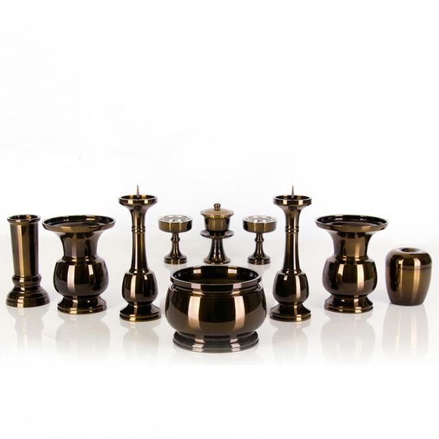 仏具セット【瑞鳳型 コハク 10点セット 2.5寸～4寸