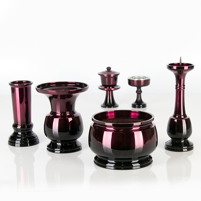仏具セット【瑞鳳型 ワインボカシ 6点セット 2.5寸～4寸