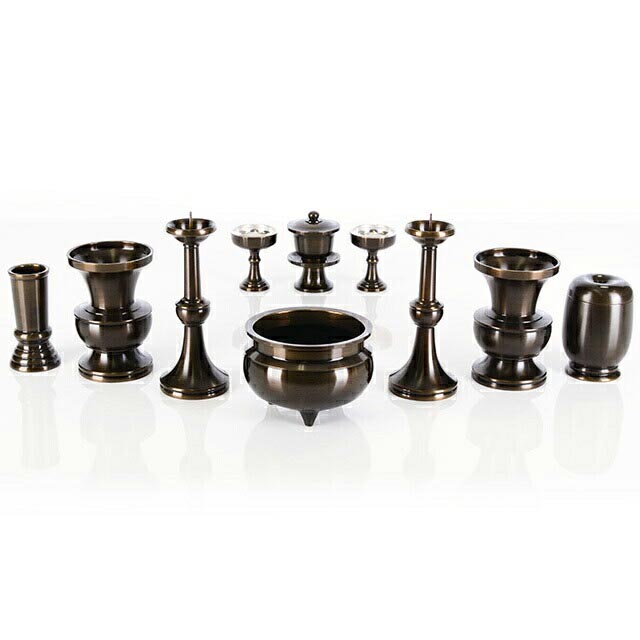 仏具セット【新成型 鍋長色 10点セット 3寸～4寸】ミニ モダン 仏具セット 新成型 鍋長色 お仏壇 仏壇 小物 仏具 セット 線香立て 仏飯器 花瓶 香炉 おしゃれ かわいい おすすめ 人気