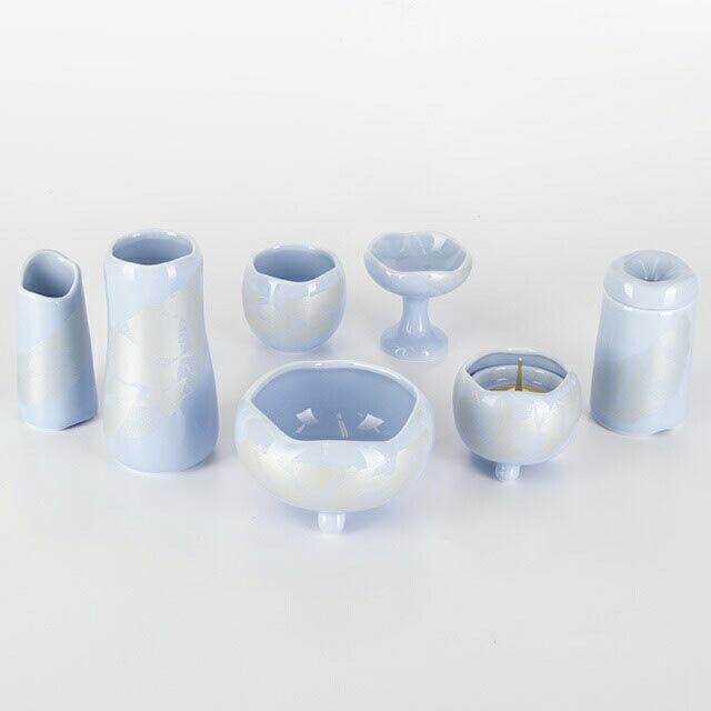 仏具セット ほのか シンパープル 7点セット 3.0寸 お仏壇 仏壇 小物 おしゃれ ミニ シンプル