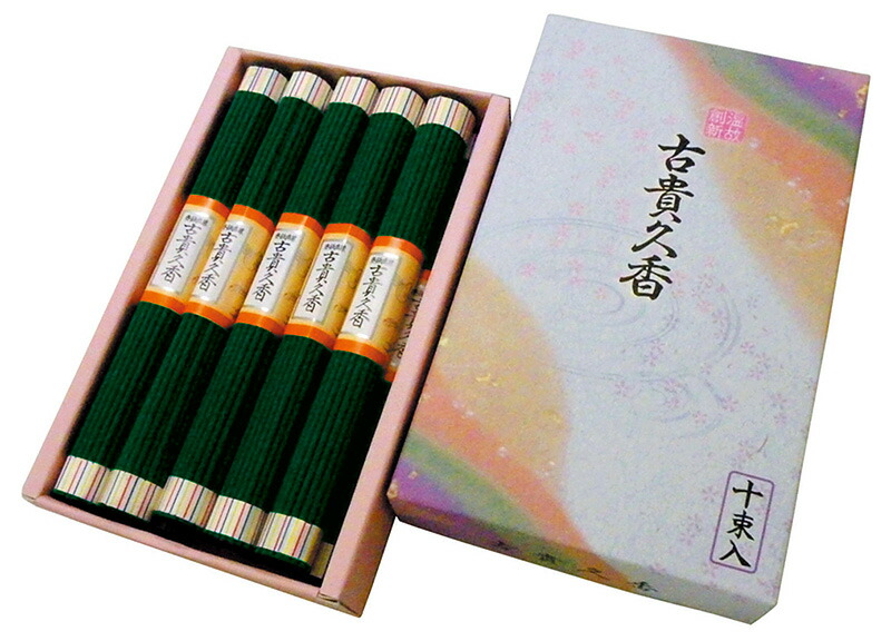 【墓用線香 古貴久香 有煙 中寸小束 10束入】