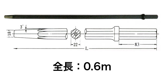 テーパーロッド 22t型 全長 0 6m 建設資材の格安販売 かぶこま Com