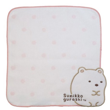 すみっコぐらし　ダイカットハンカチタオル スカラップ しろくま