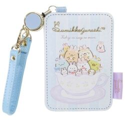 すみっコぐらし　リール付きシングルパスケース ブルー