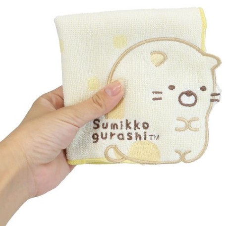 すみっコぐらし ダイカットハンカチタオル スカラップ ねこ