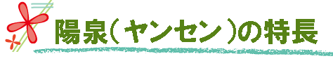 陽泉（ヤンセン）の特長
