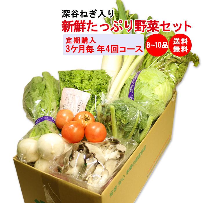 【定期購入・定期便】新鮮たっぷり野菜セット 8～10品目（深谷ねぎ入り）