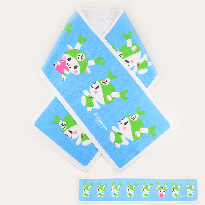 ふっかちゃんマフラータオル　ブルー