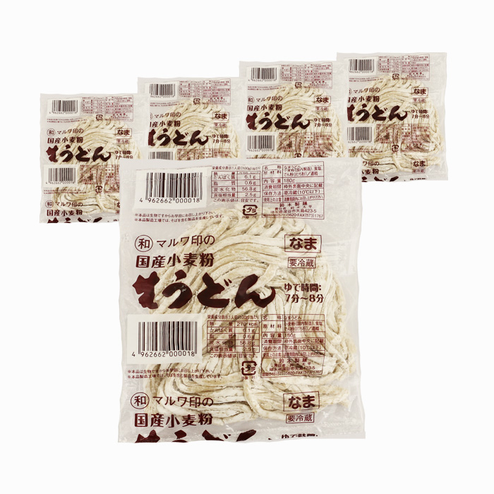 マルワ印の国産小麦粉 生うどん 180g 5玉