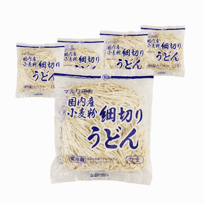 マルワ印の国内産小麦粉 細切りうどん 180g 5玉