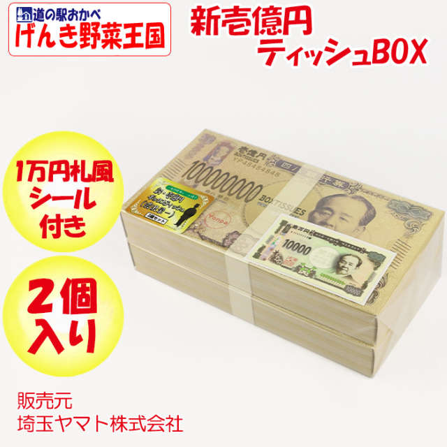 新壱億円ティッシュBOX 渋沢栄一 2個入【埼玉ヤマト 埼玉県深谷市 送料