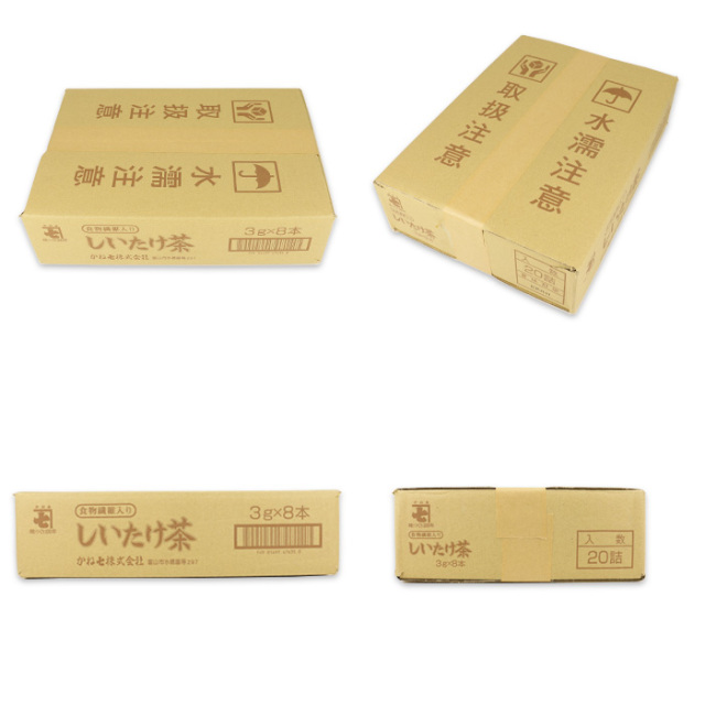 しいたけ茶 箱売り 20袋入り（各3g×8本）かね七