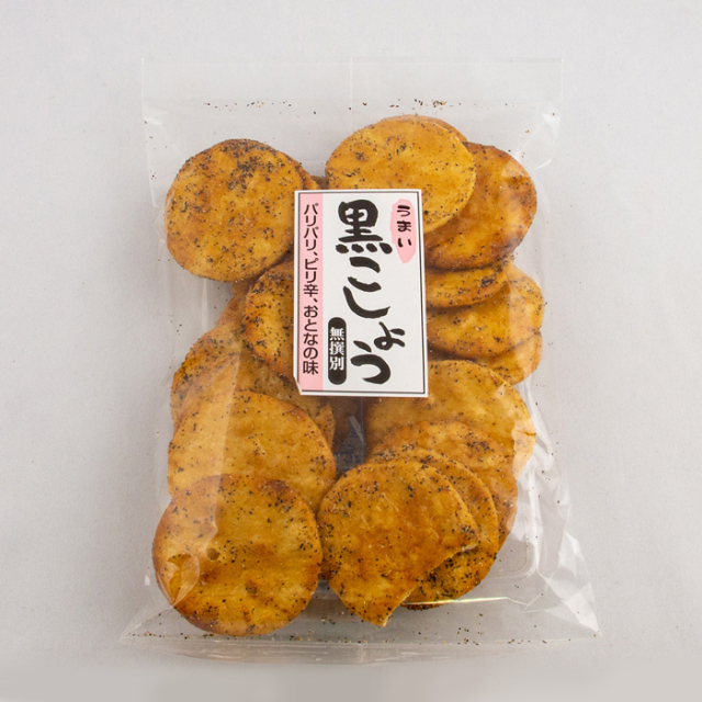 黒こしょうせんべい 無選別 120g 松崎米菓