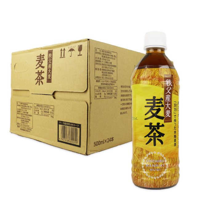 秩父産大麦 万力 麦茶 500ml 24本 箱売り【新井武平商店 埼玉県秩父郡