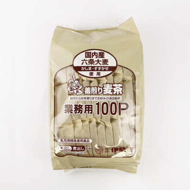 釜煎り麦茶 業務用100P（袋） 伊勢惣【いせそう 送料別】【NS】