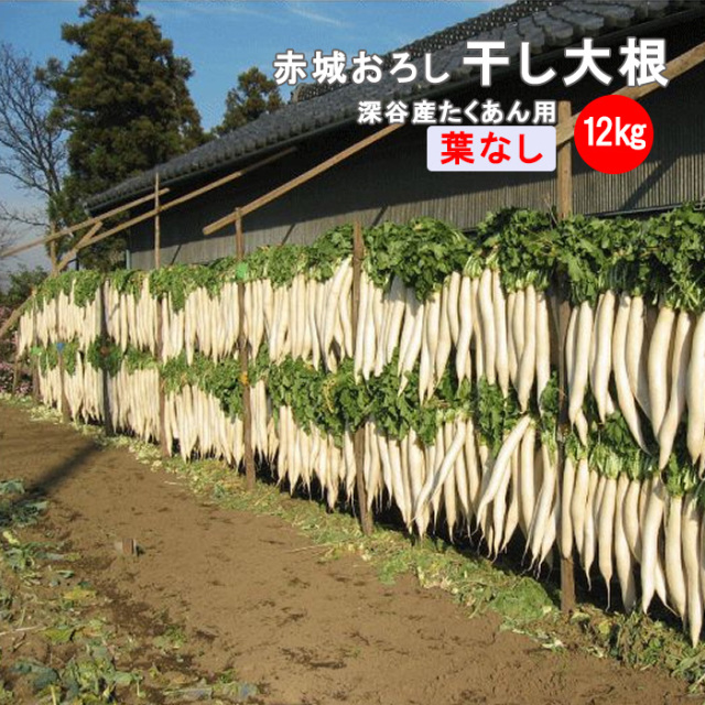 赤城おろし 葉なし干し大根 12Kg たくあん用大根・ぬか無し【同梱不可