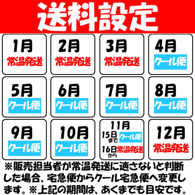 送料設定カレンダー（4月～11月15日クール）