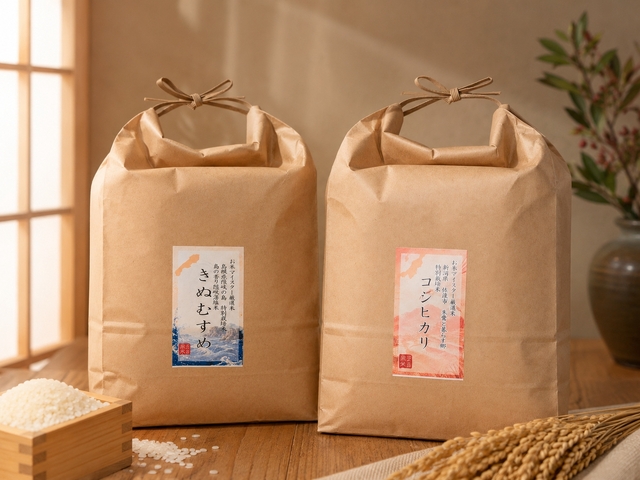 大きな茶色の紙袋 米・雑穀用